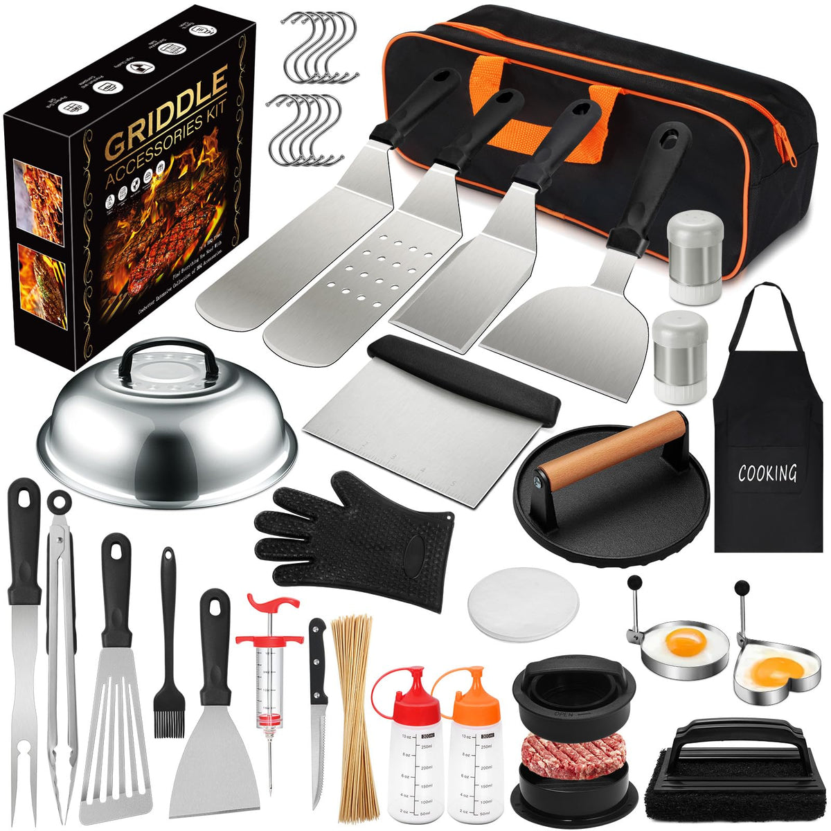 EWFEN kit frontal con todas las piezas para parrilla, organización práctica
