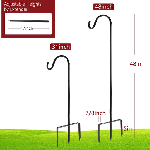 EXCMARK ganchos en jardín sosteniendo macetas y luces, mejora estética