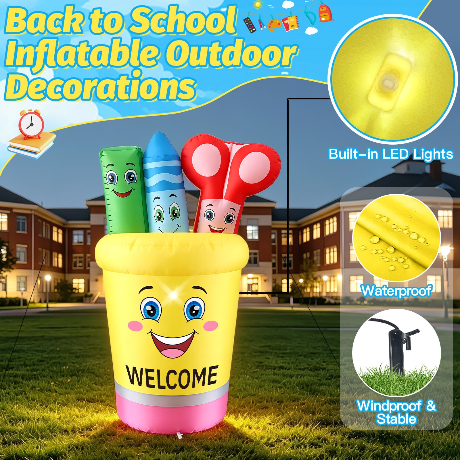 Eyourlife luces LED internas resaltando el inflable por la noche