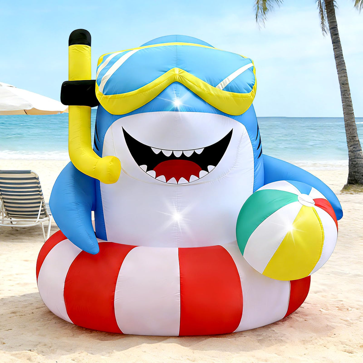 Eyourlife tiburón inflable frontal como centro decorativo vistoso