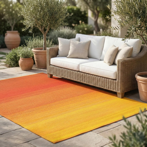 Fab Habitat alfombra frontal mostrando diseño ombré y durabilidad