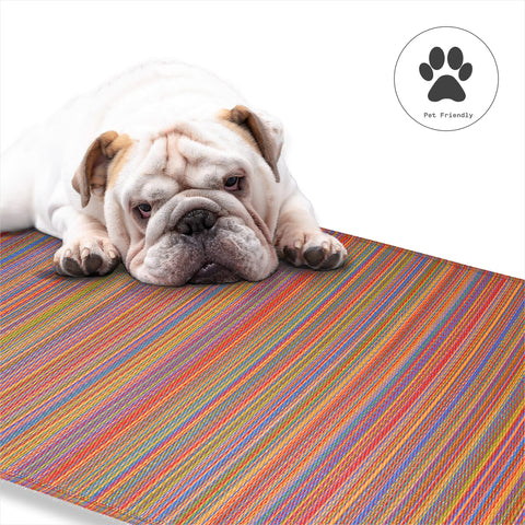 Fab Habitat etiqueta GoodWeave en la alfombra garantizando producción ética