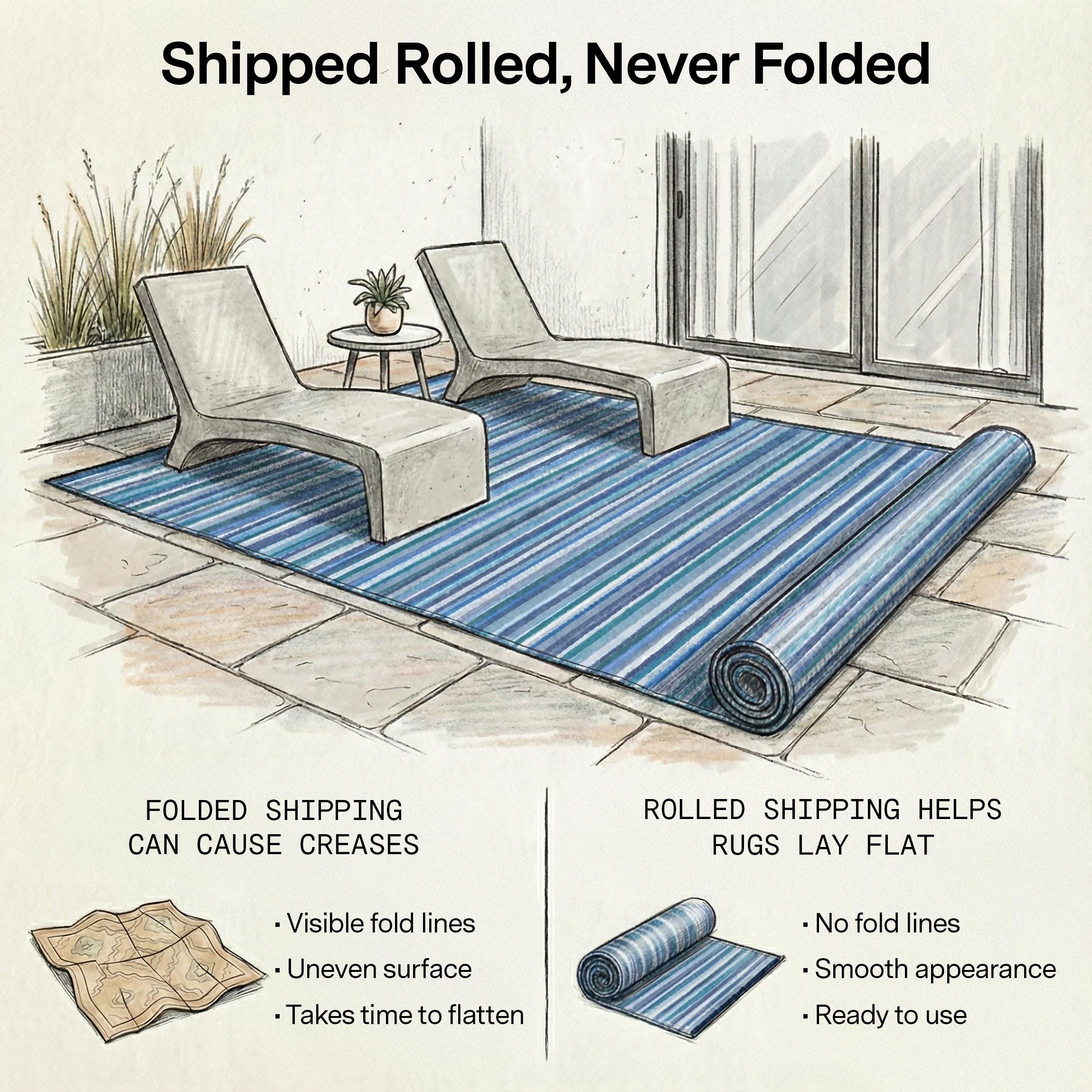 Fab Habitat alfombra en patio con muebles, aporta estilo y protección exterior