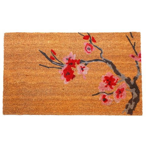 Fab Habitat detalle del motivo Cherry Branch con colores agua vivos