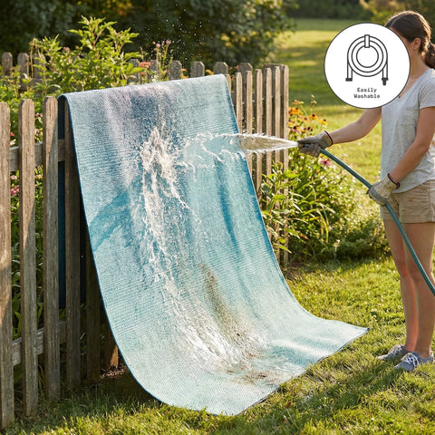 Fab Habitat enrollada con bandas elásticas para almacenamiento fácil