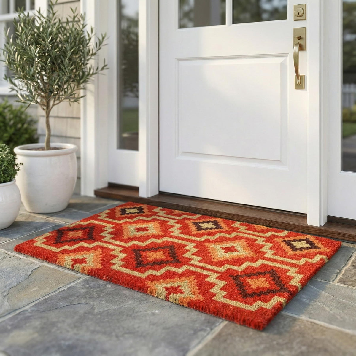 Felpudo Fab Habitat Lhasa Kilim vista frontal elegante y resistente