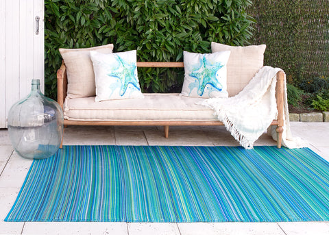 Fab Habitat runner frontal mostrando rayas turquesa y verde, añade color exterior