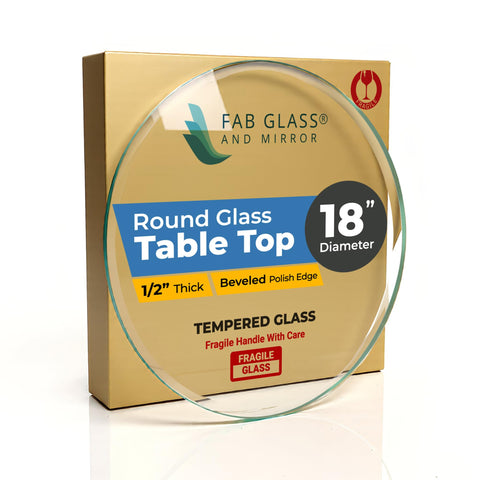 Fab Glass and Mirror tapa 18" frontal mostrando diseño y resistencia