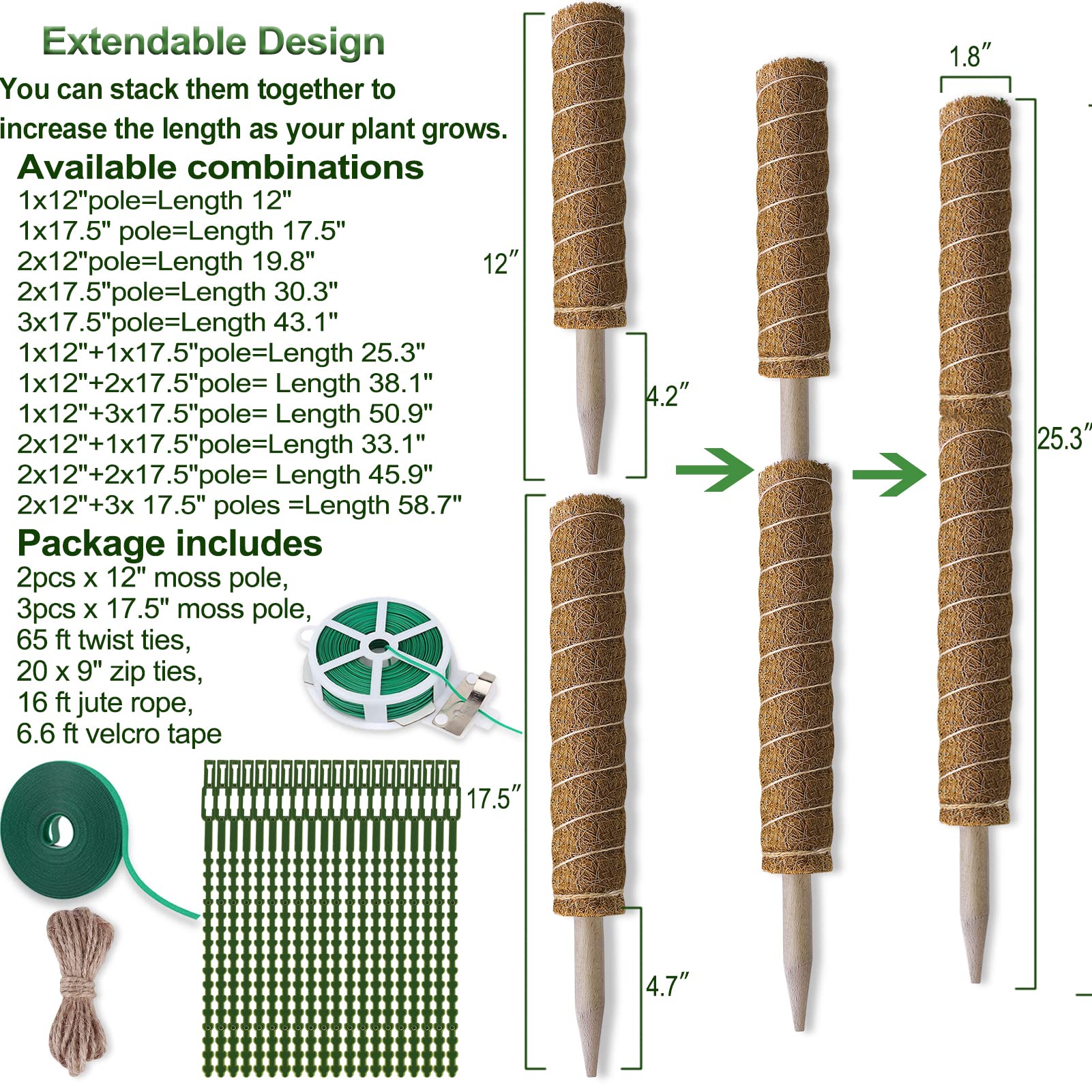 Fabulas accesorios incluidas cintas y bridas para fijar plantas
