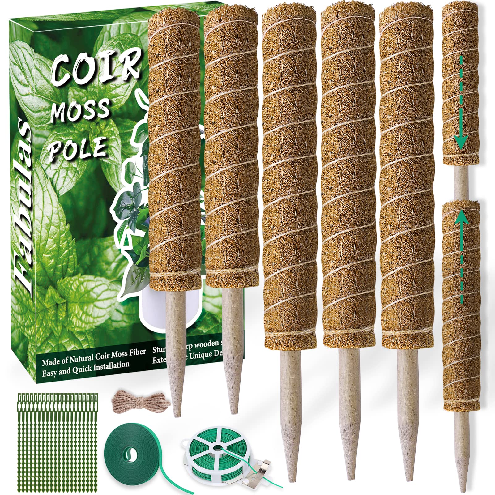 Fabulas poste musgo frontal del pack mostrando soporte vertical útil