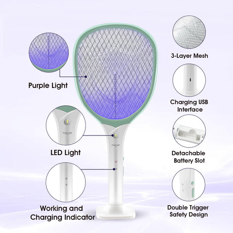 Faicuk luz LED encendida facilitando localización de insectos en oscuridad