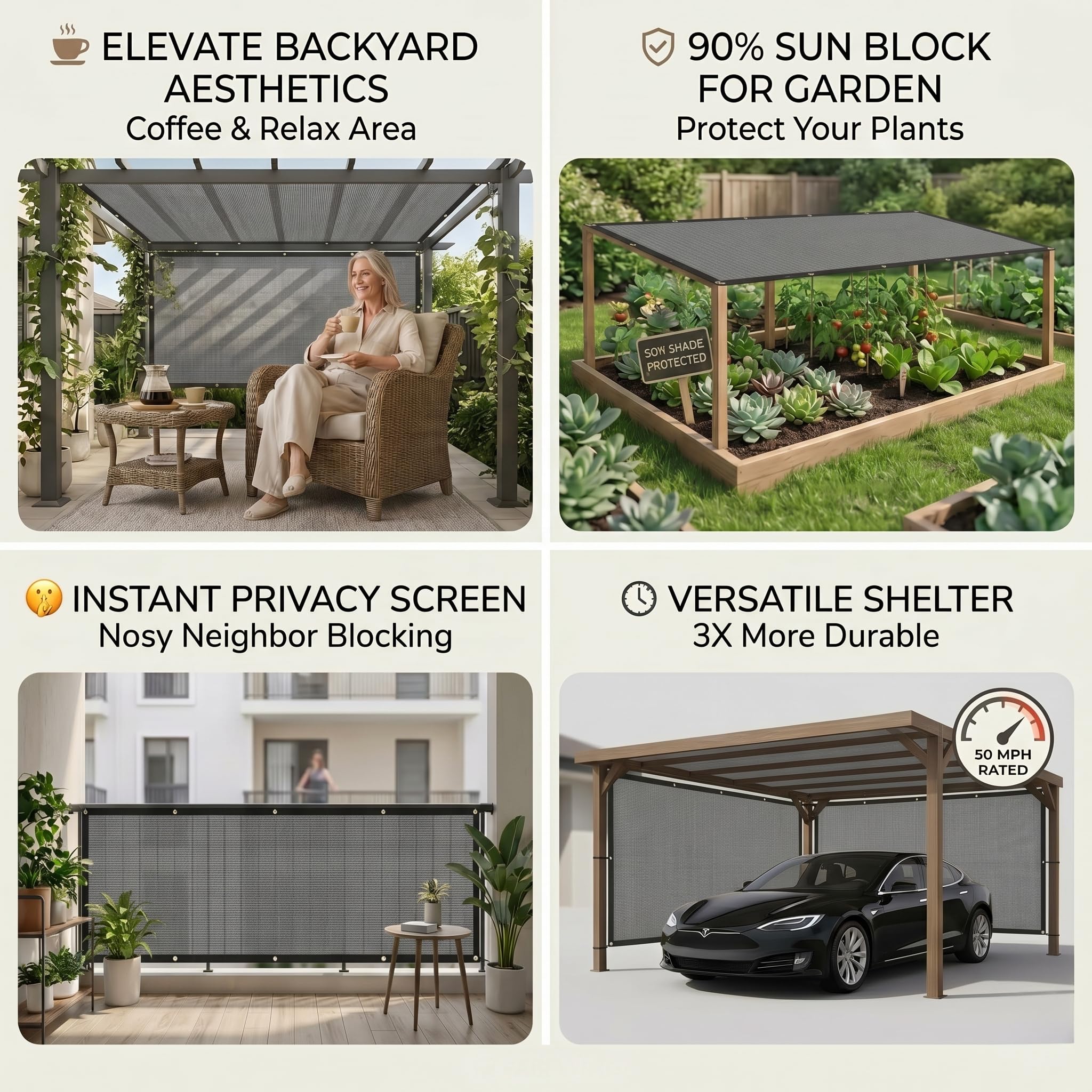 FAIR WIND accesorios incluidos cuerdas y bridas para montaje seguro