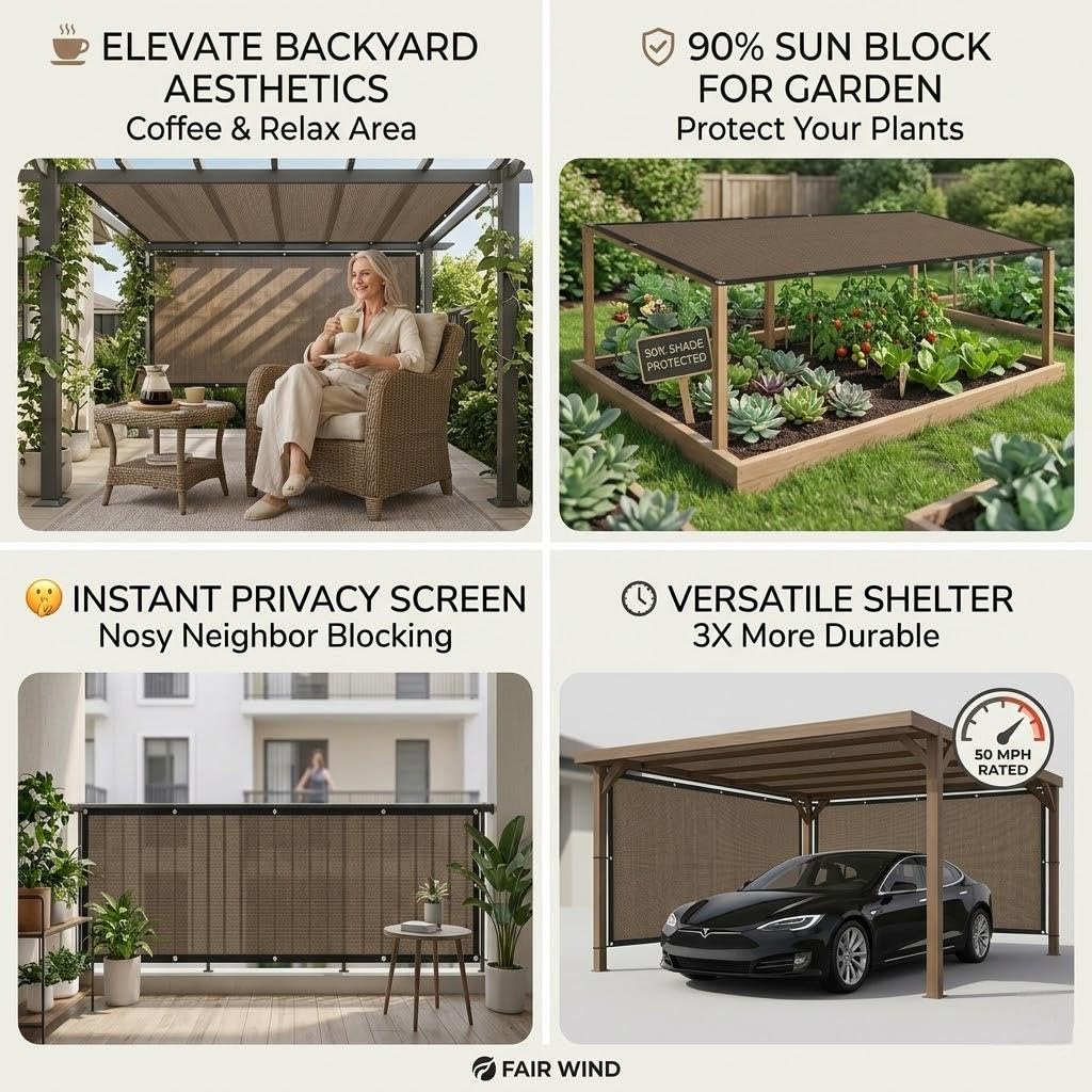 FAIR WIND ambiente de jardín con tono mocha integrando el espacio