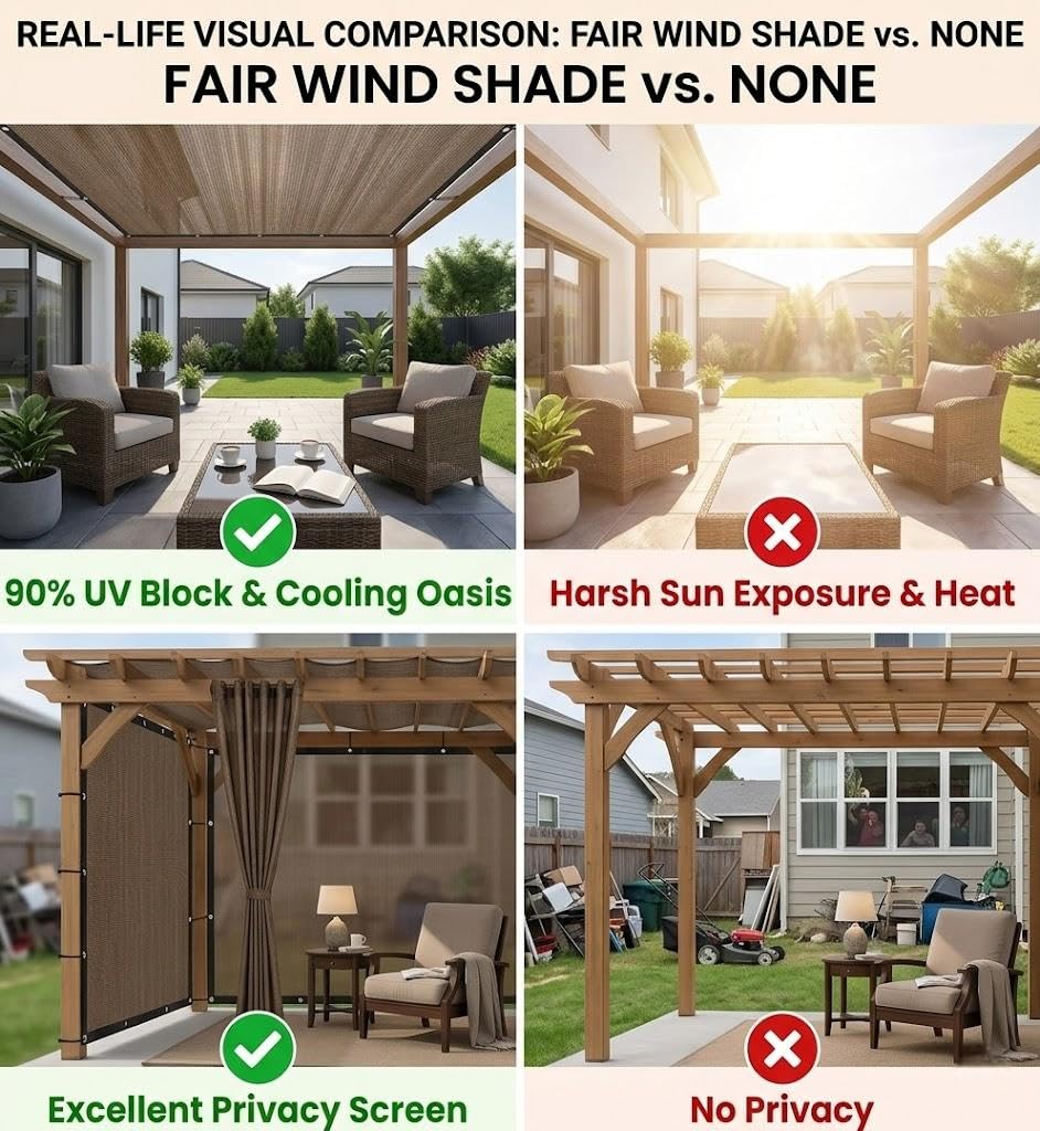 FAIR WIND comparación de tamaño 6x8 pies que ayuda a elegir la medida adecuada