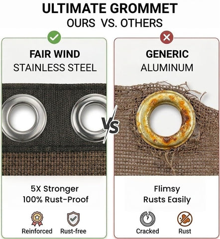 FAIR WIND costuras reforzadas para mayor resistencia al viento