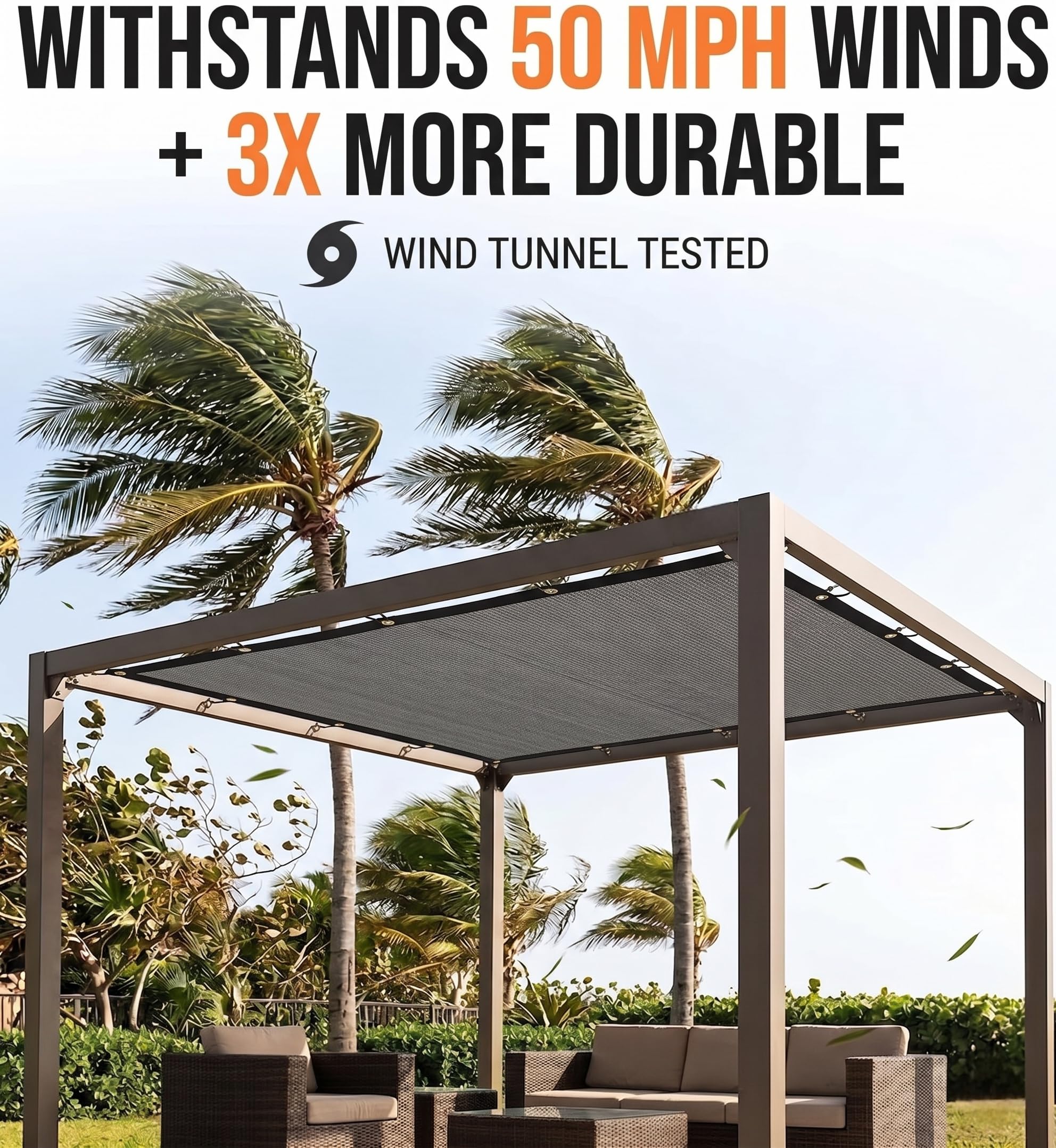 FAIR WIND detalle del tejido 200GSM mostrando durabilidad y bloqueo UV