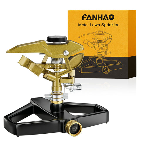 FANHAO aspersor frontal metálico mostrando diseño robusto y fijación segura