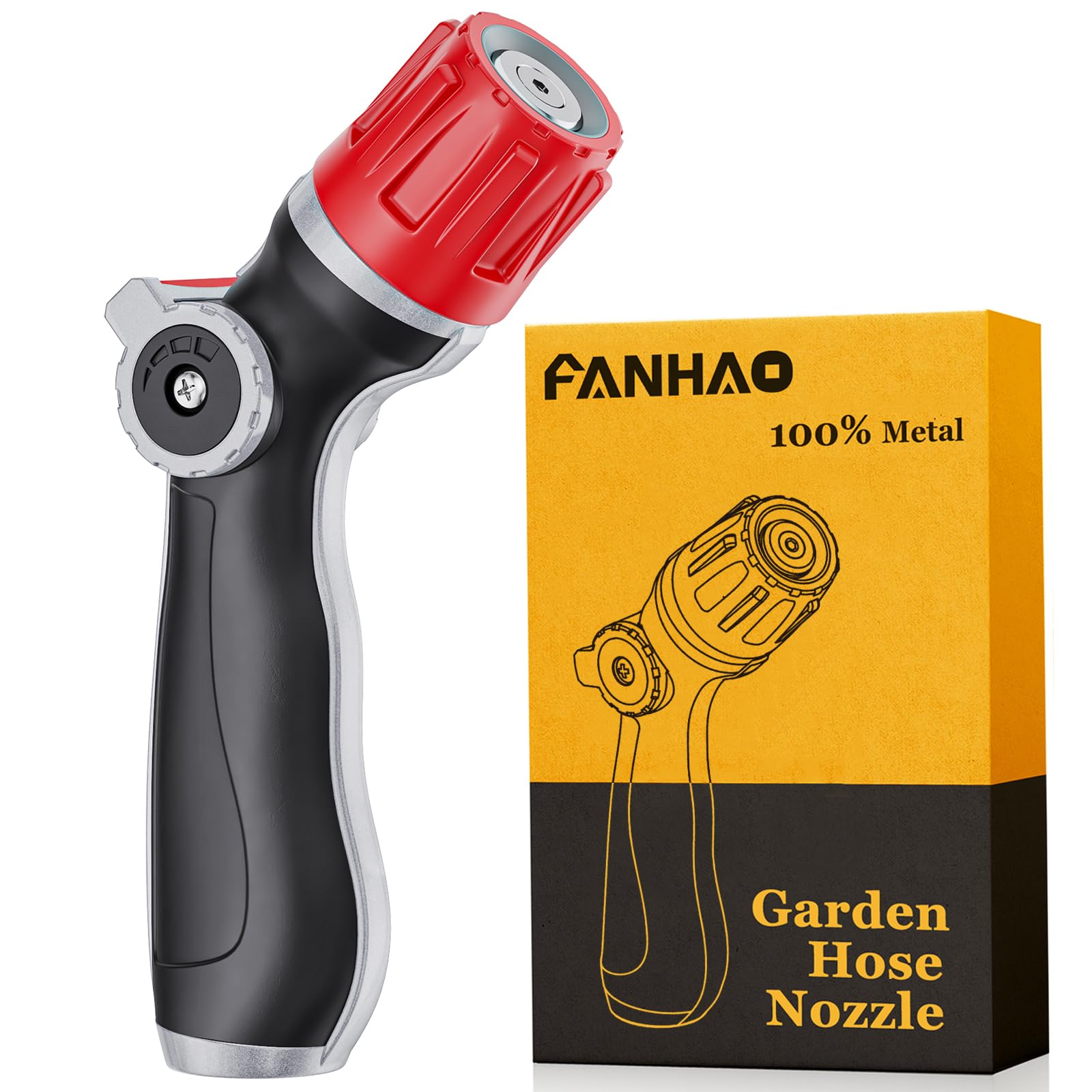 FANHAO boquilla frontal metálica mostrando durabilidad y control superior