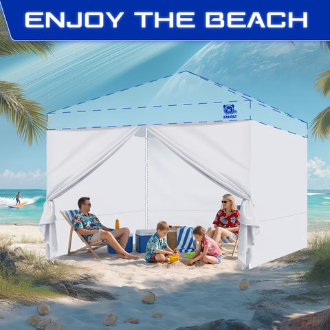 FANPAT ambiente de camping con panel lateral que ofrece refugio y privacidad