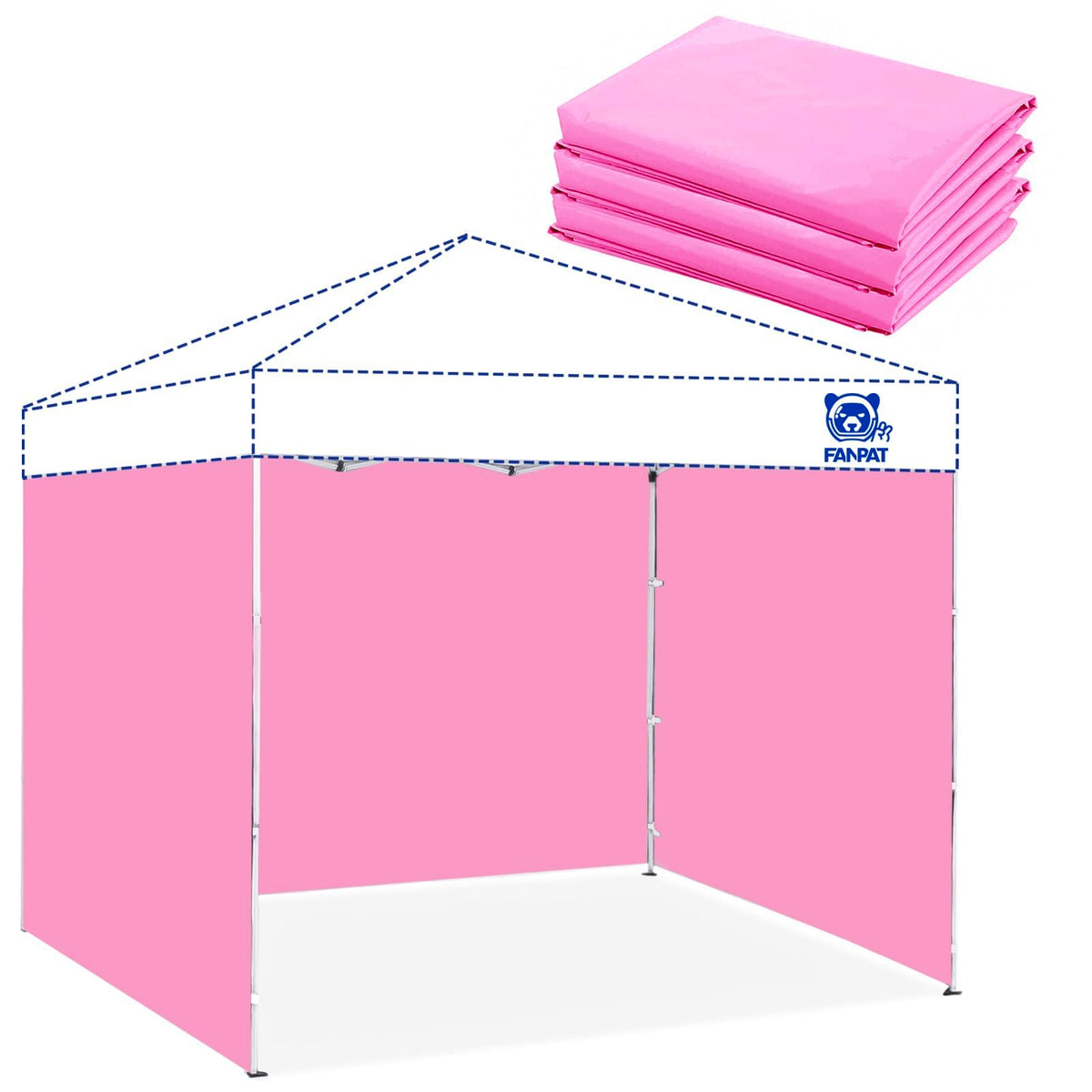 FANPAT panel frontal Vintage Pink mostrando cobertura y privacidad