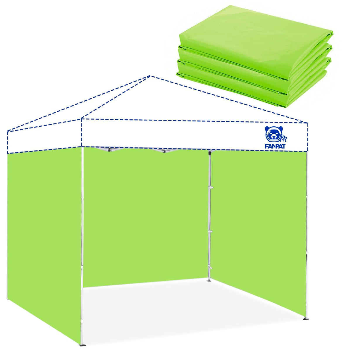 FANPAT paneles laterales instalados en carpa mostrando protección y aspecto profesional