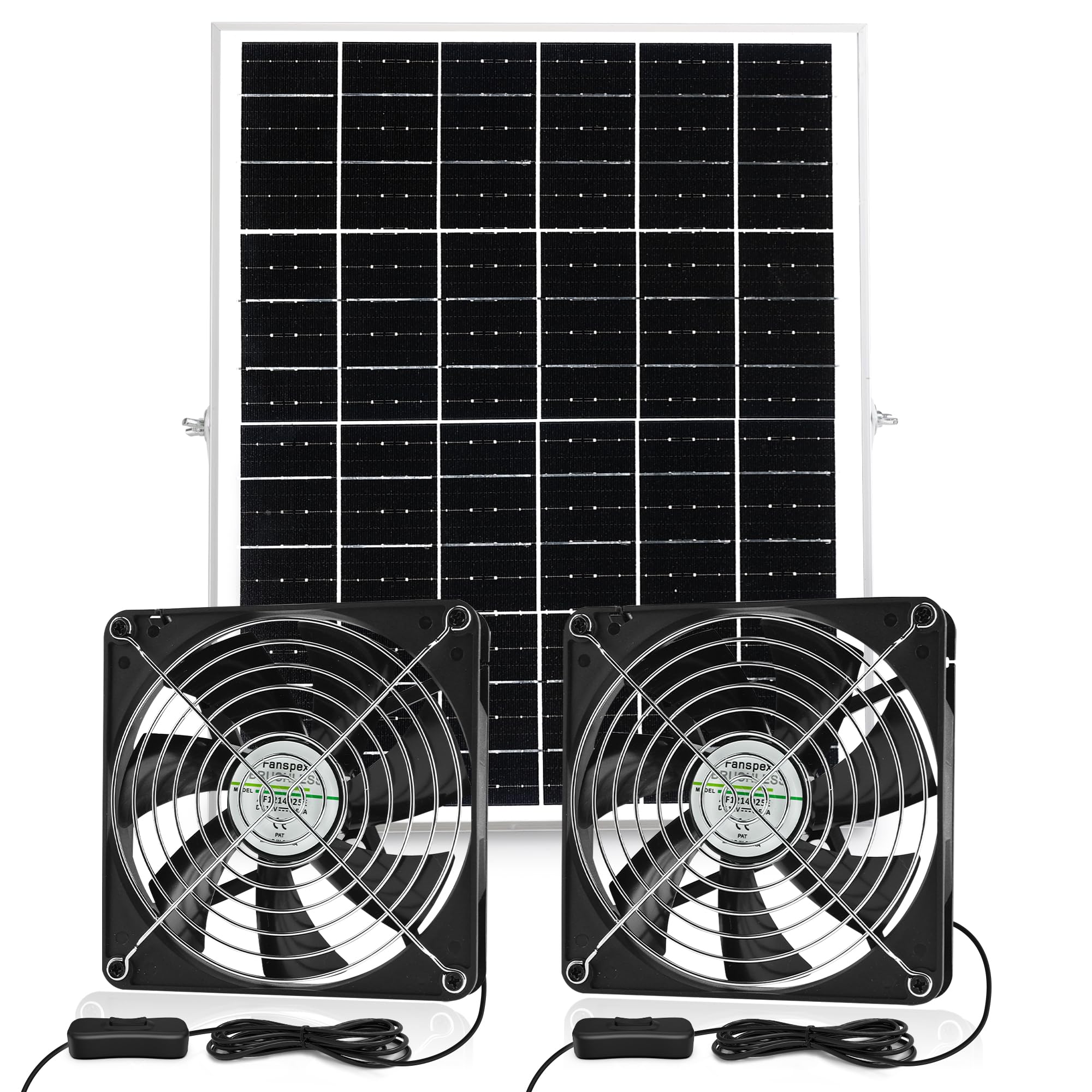 Fanspex vista frontal del kit con doble ventilador, ventilación potente