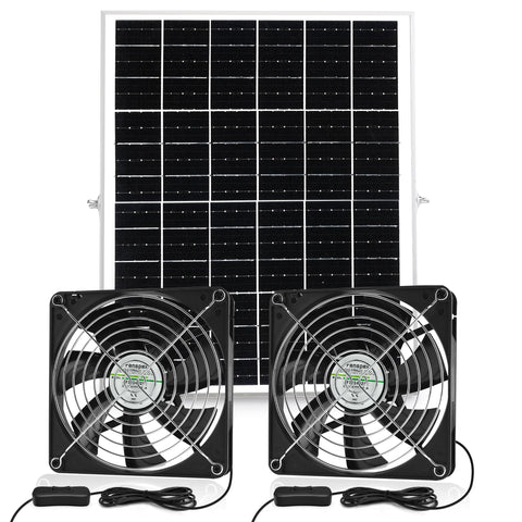 Fanspex vista frontal del kit con doble ventilador, ventilación potente