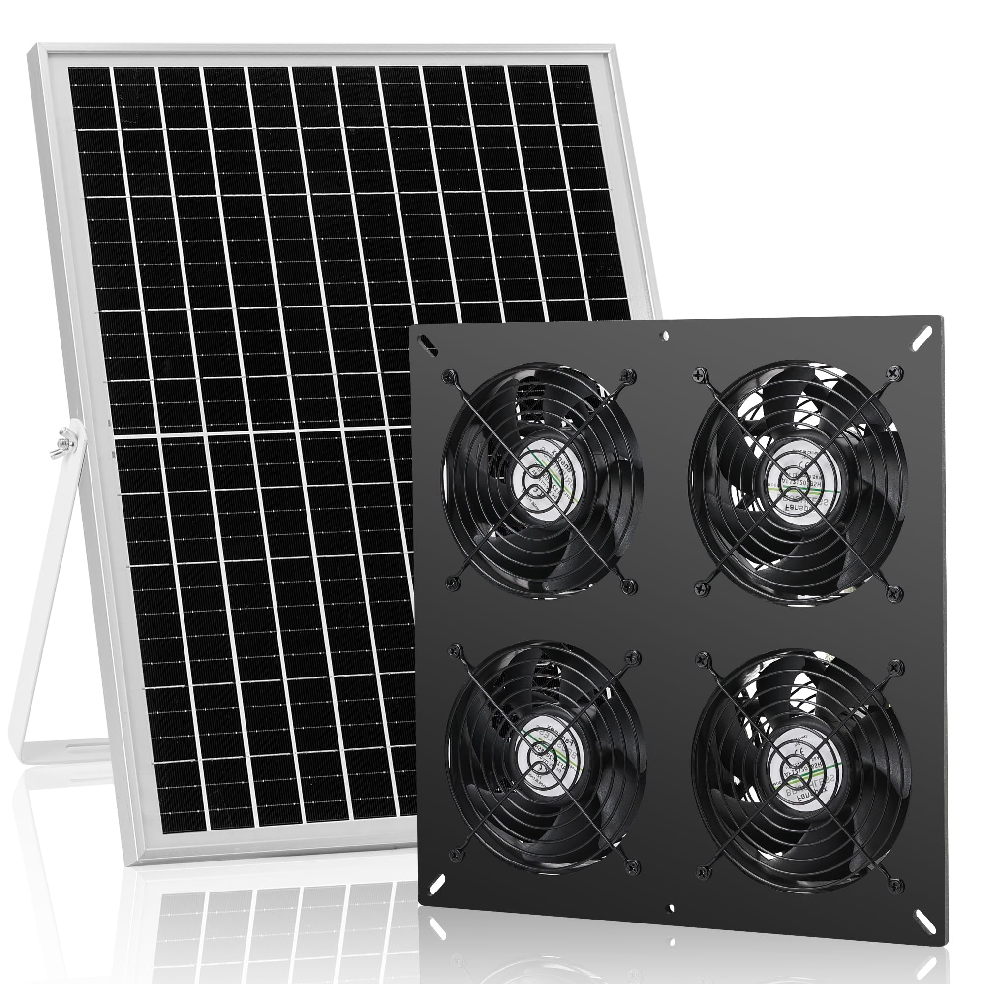 Fanspex kit frontal con panel y cuatro ventiladores mostrando instalación rápida y ventilación