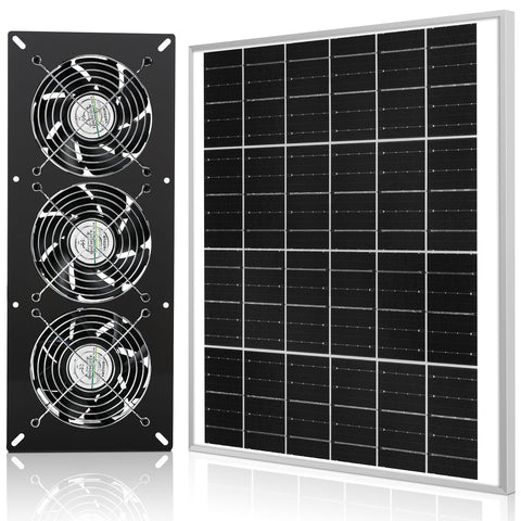 Fanspex panel solar 25W visible, energía constante para ventilación