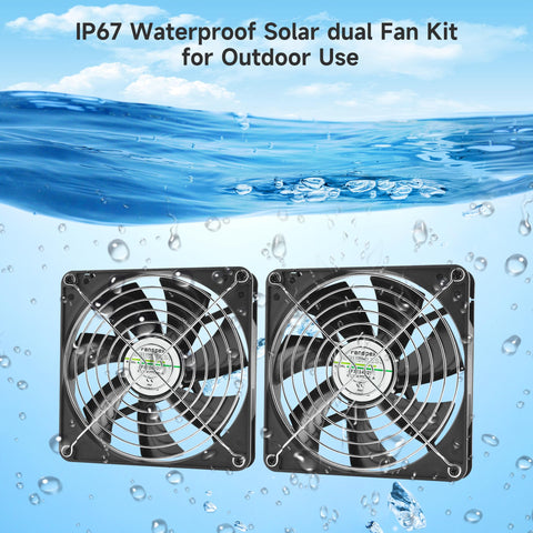 Fanspex panel solar 25W generando energía estable para ventiladores