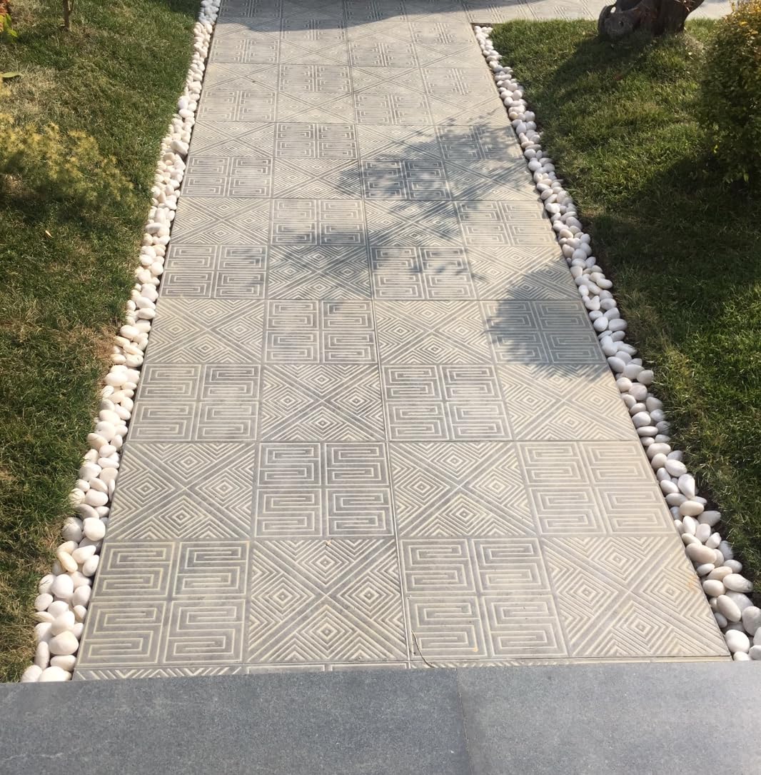 FANTIAN sendero decorativo con piedras blancas, aspecto uniforme y duradero en jardín