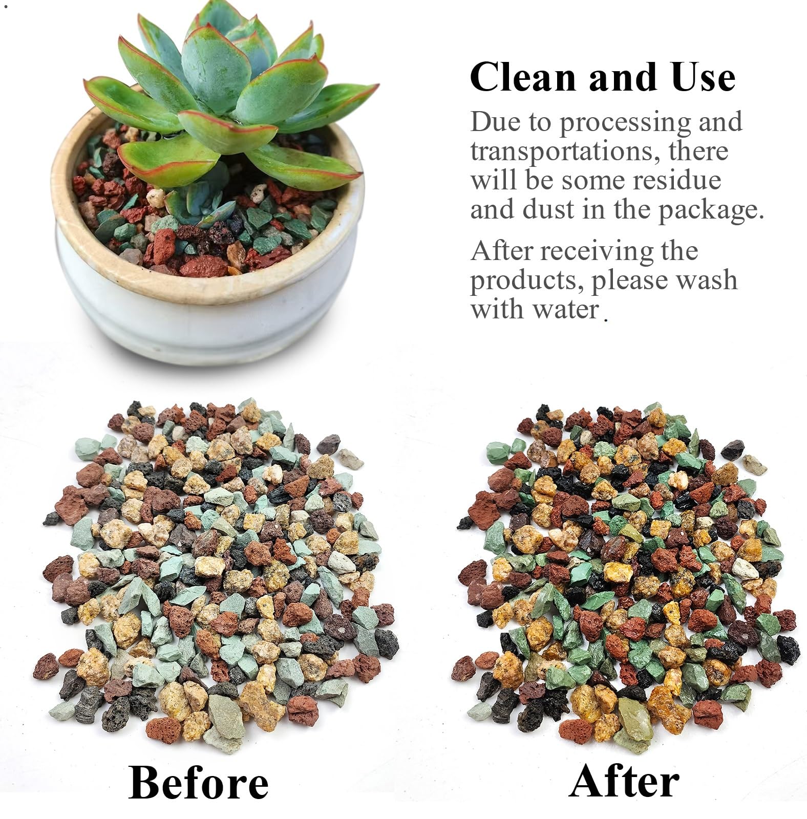 FANTIAN comparación tamaño en mano para visualizar escala del grano