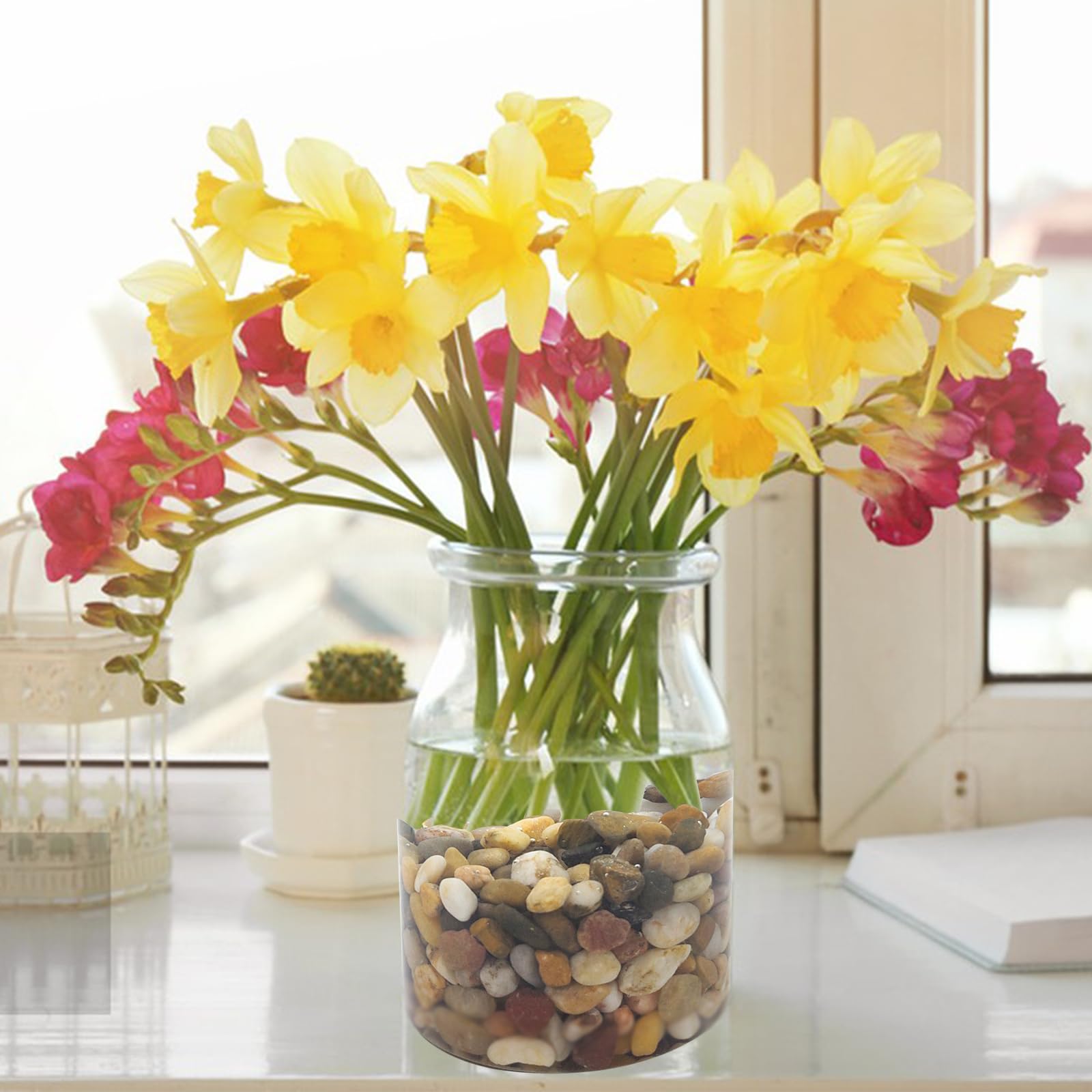 FANTIAN centro de mesa decorativo con piedras para estilo elegante