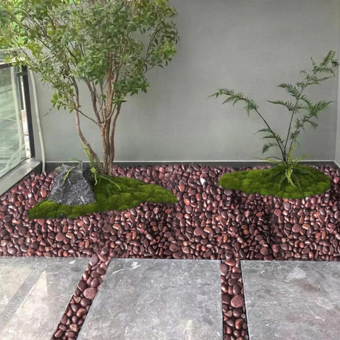 FANTIAN camino exterior con piedras rojas realzando diseño de paisaje