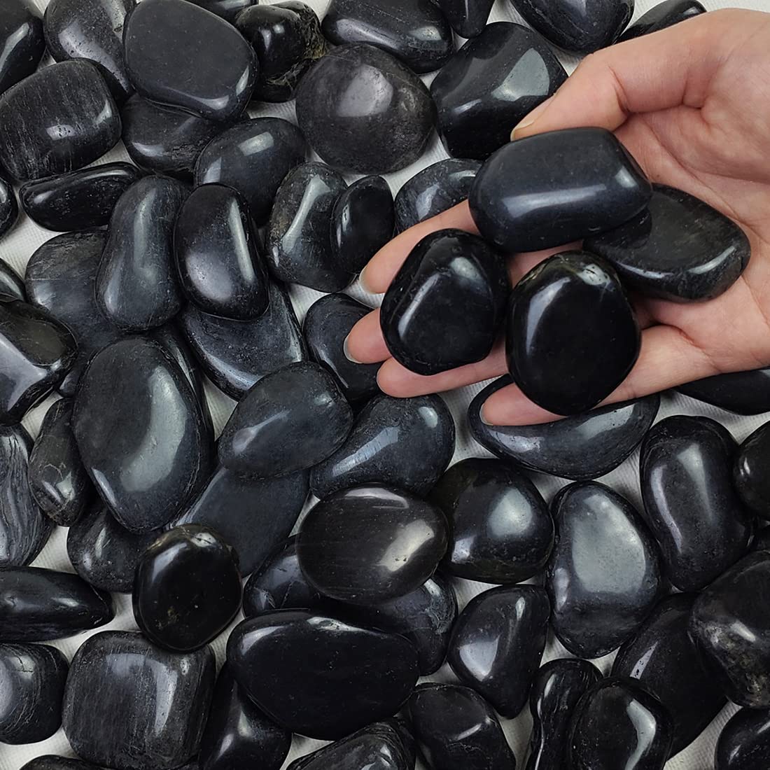 FANTIAN paquete frontal de 20 lb de piedras negras, acabado elegante