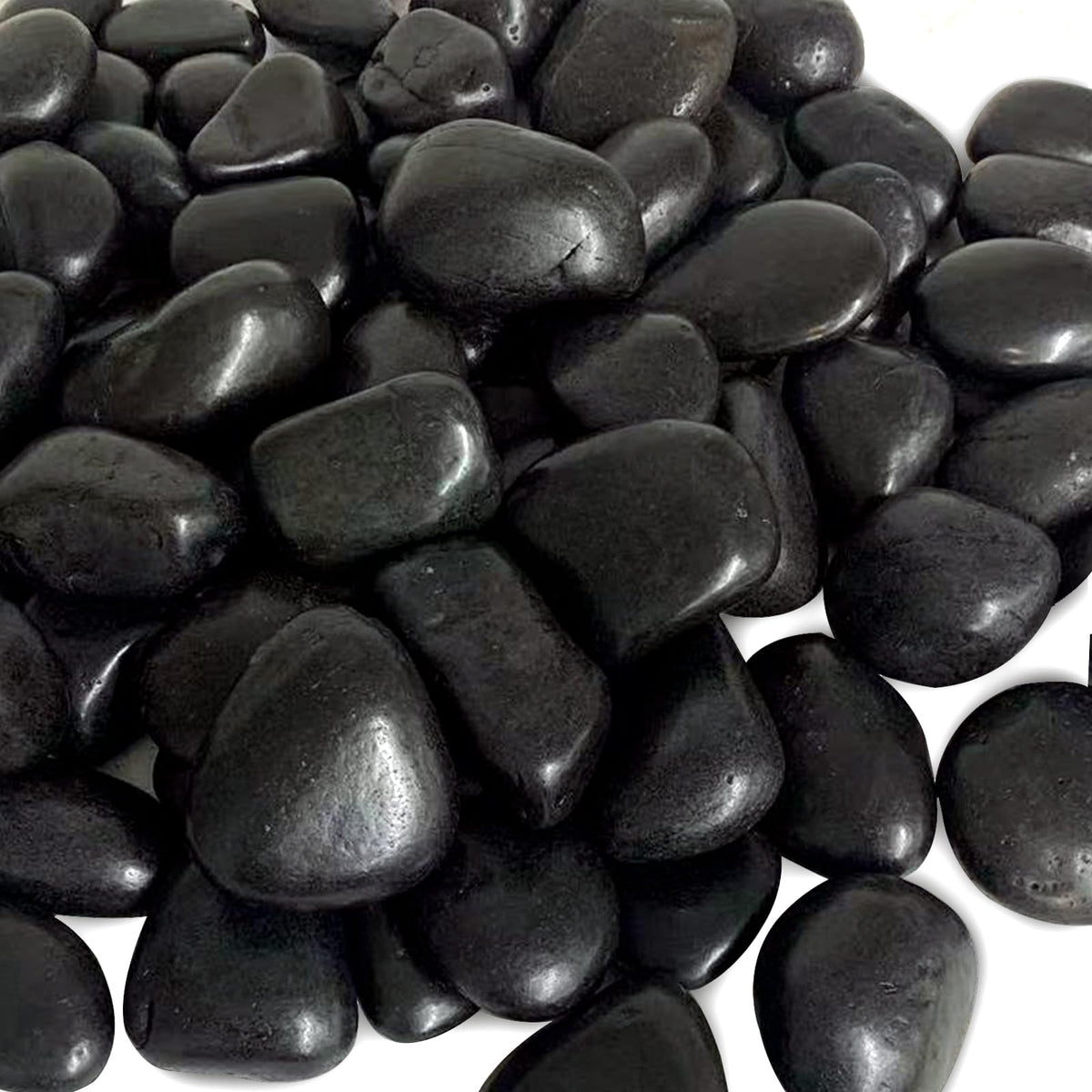 FANTIAN paquete frontal de piedras de río negras, solución decorativa duradera