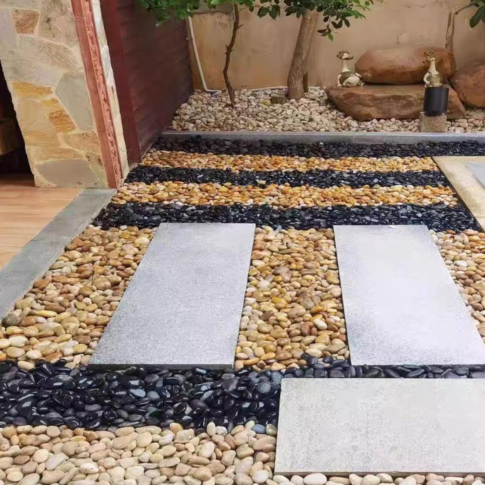 FANTIAN jarrón decorativo con guijarros como centro de mesa atractivo