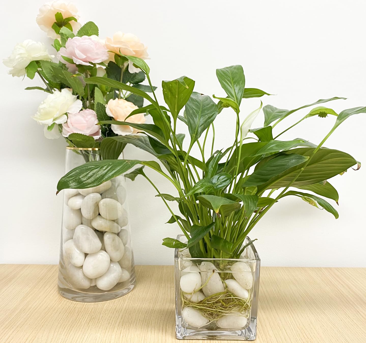 FANTIAN jarrón decorativo con piedras que añade brillo a la mesa