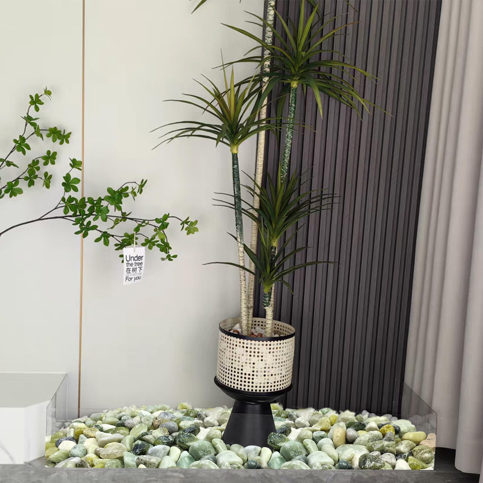 FANTIAN jarrón transparente relleno con piedras jade, estabiliza arreglos y embellece centros de mesa