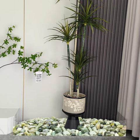 FANTIAN jarrón transparente relleno con piedras jade, estabiliza arreglos y embellece centros de mesa