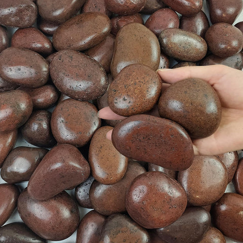 FANTIAN paquete frontal de piedras rojas mostrando peso y color brillante