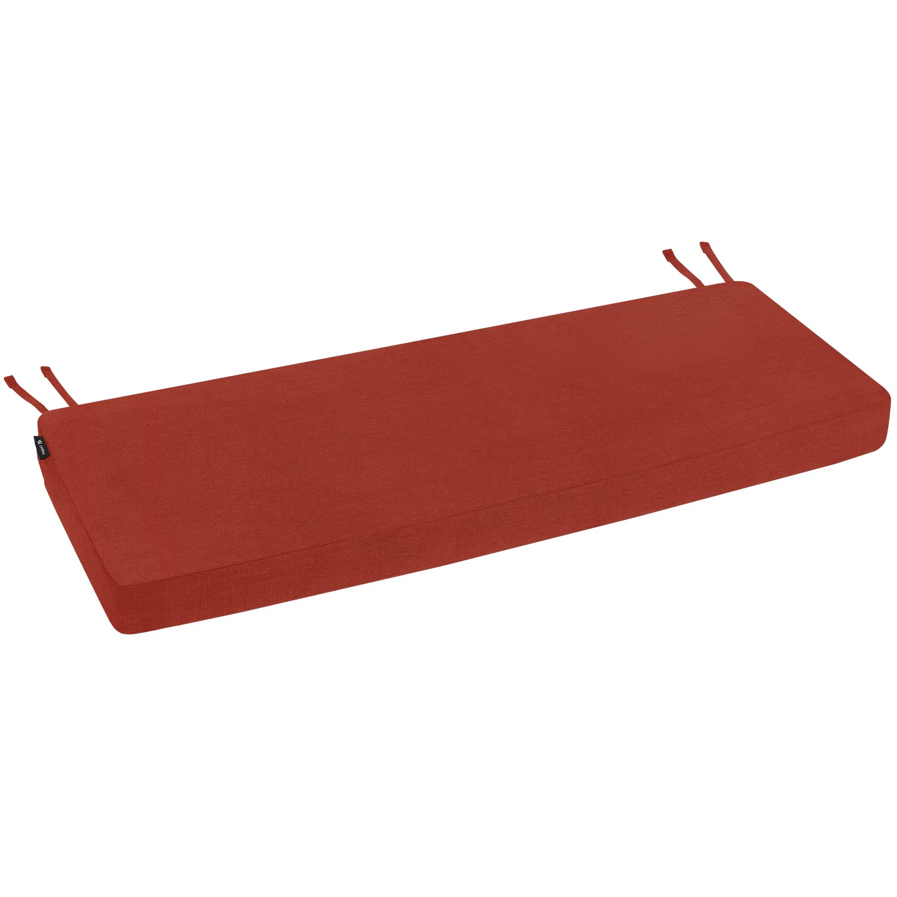 Favoyard cojín rojo integrado en un jardín, aporta color y resistencia solar
