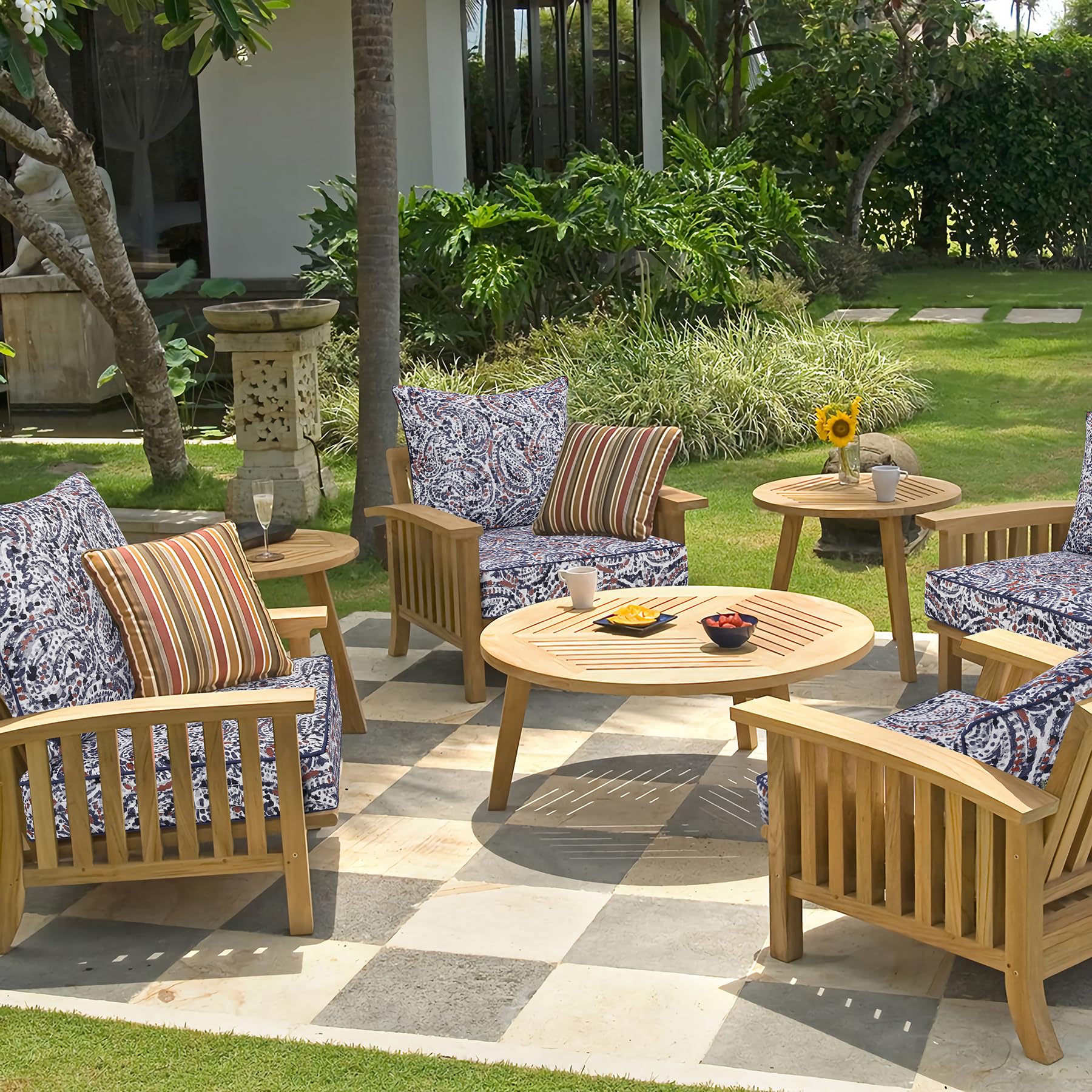 Favoyard cojines instalados en silla de patio, comodidad profunda