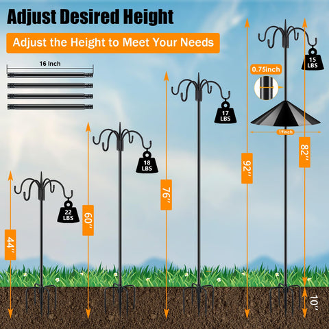 FEED GARDEN base de 5 puntas clavada en tierra para estabilidad extra