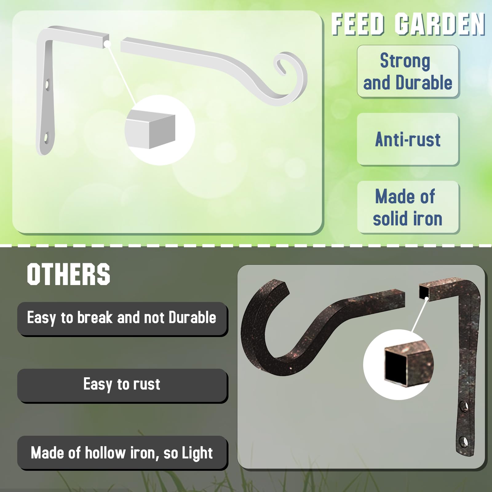 FEED GARDEN gancho con comedero de aves en porche, uso funcional