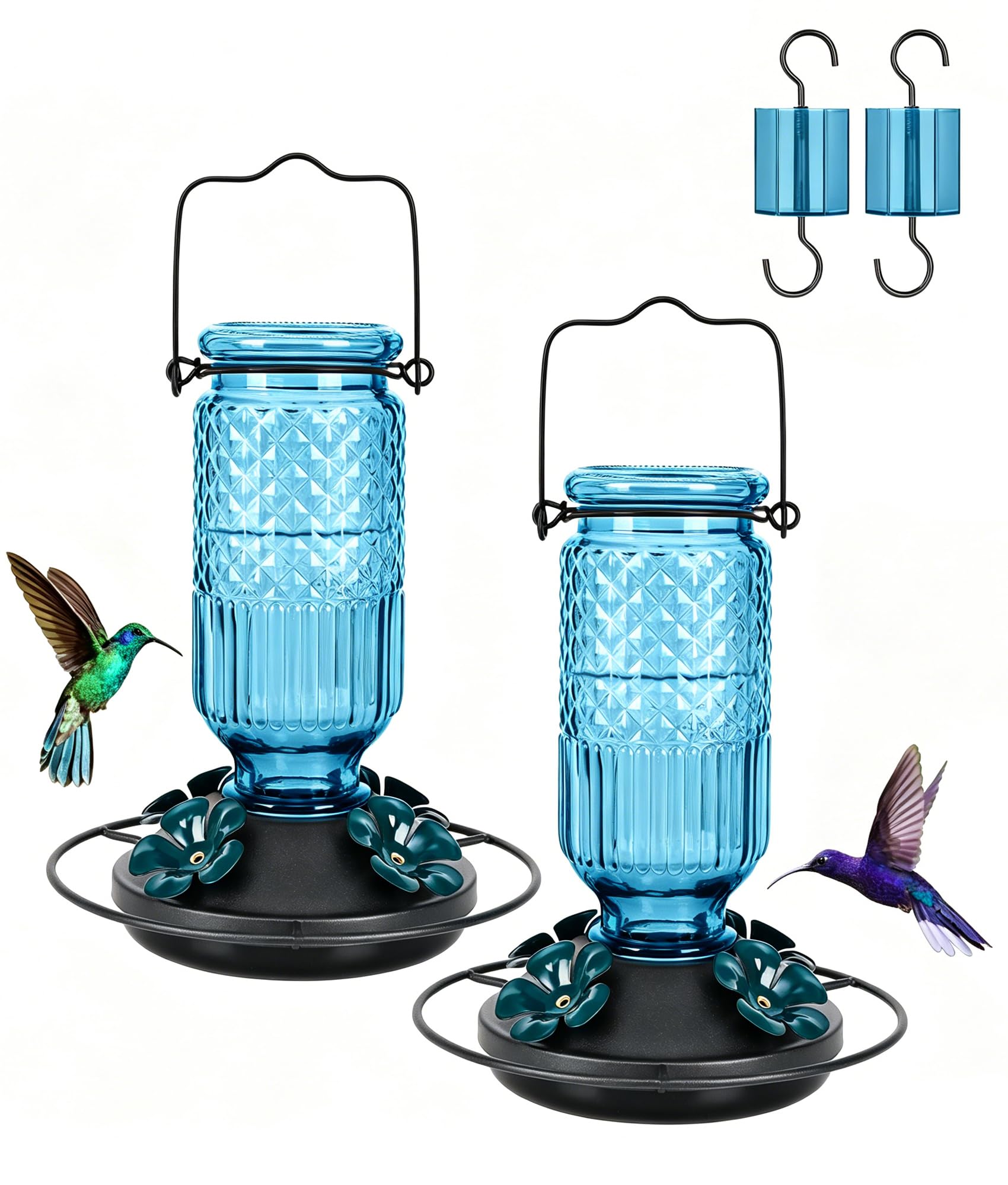 FEED GARDEN comedero frontal azul mostrando diseño y capacidad