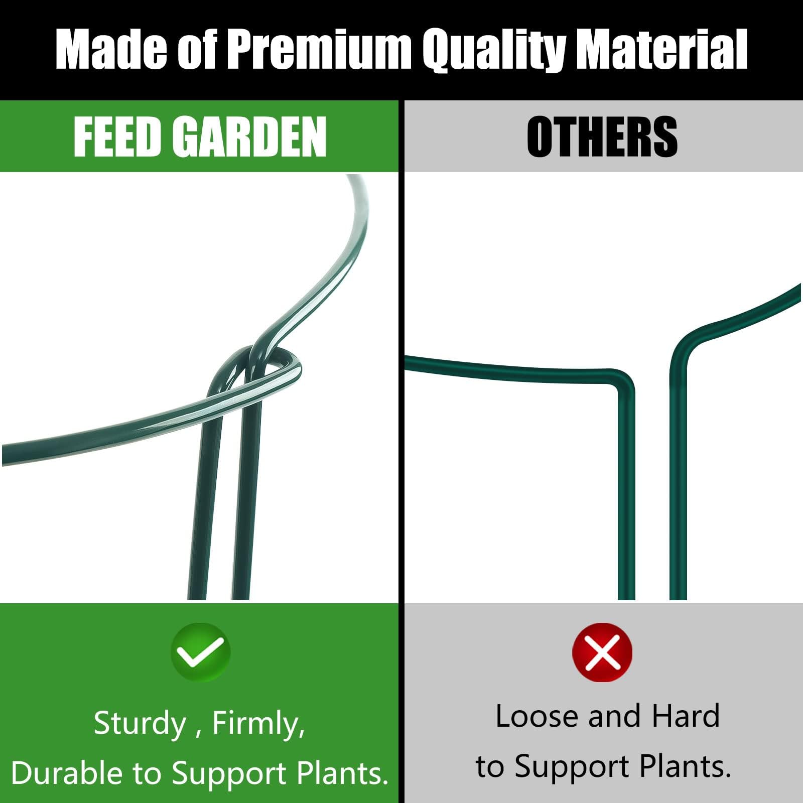 FEED GARDEN comparación con mano para ver escala y ajuste conveniente