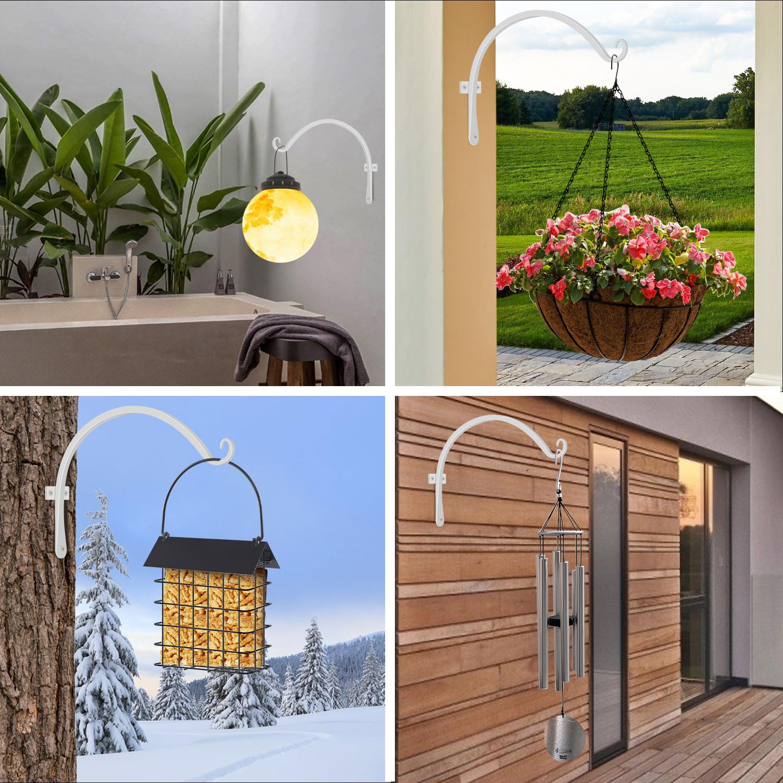 FEED GARDEN detalle de la curvatura metálica con borde liso, seguridad para colgar objetos