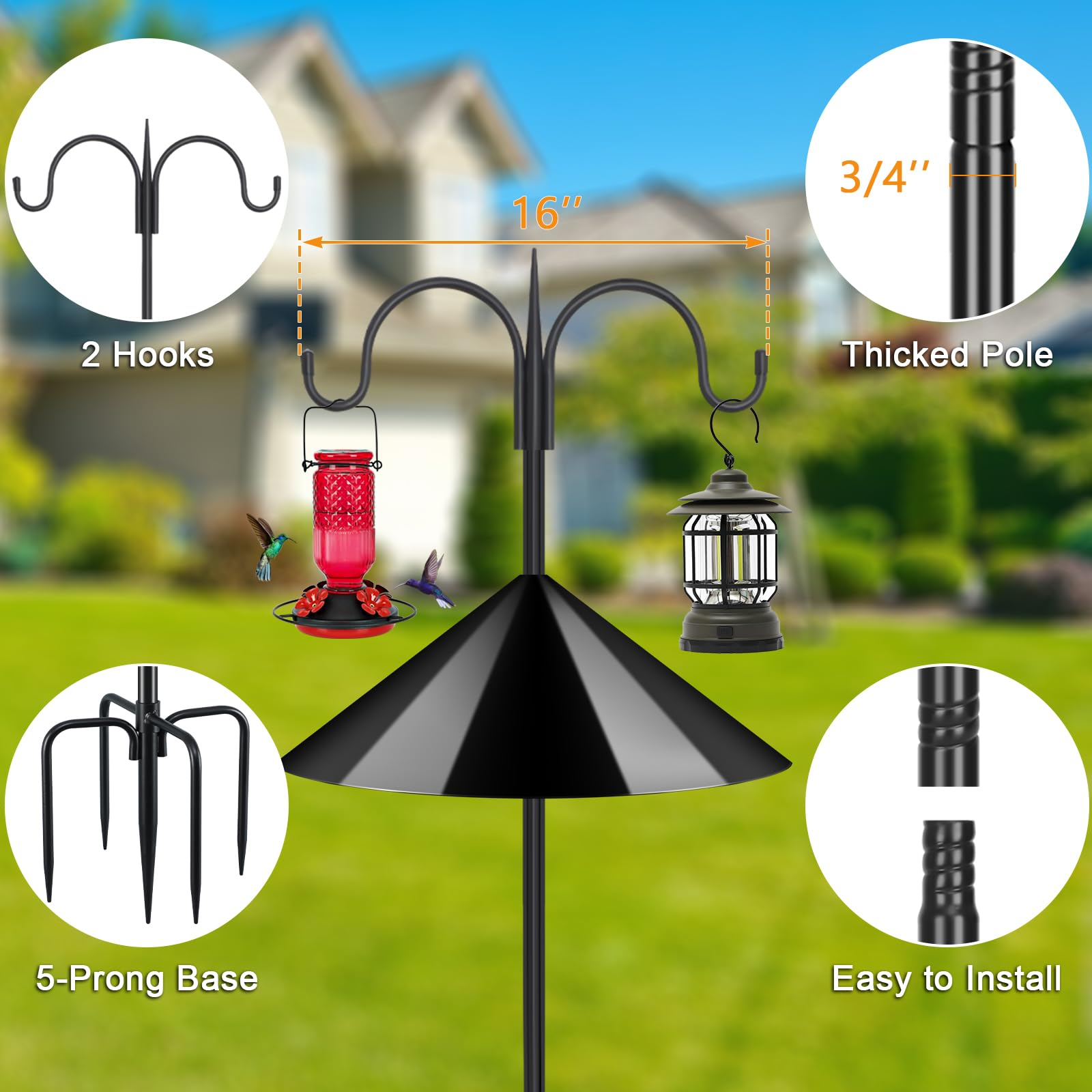 FEED GARDEN cono antiardillas 19" bloquea trepadas y protege semillas