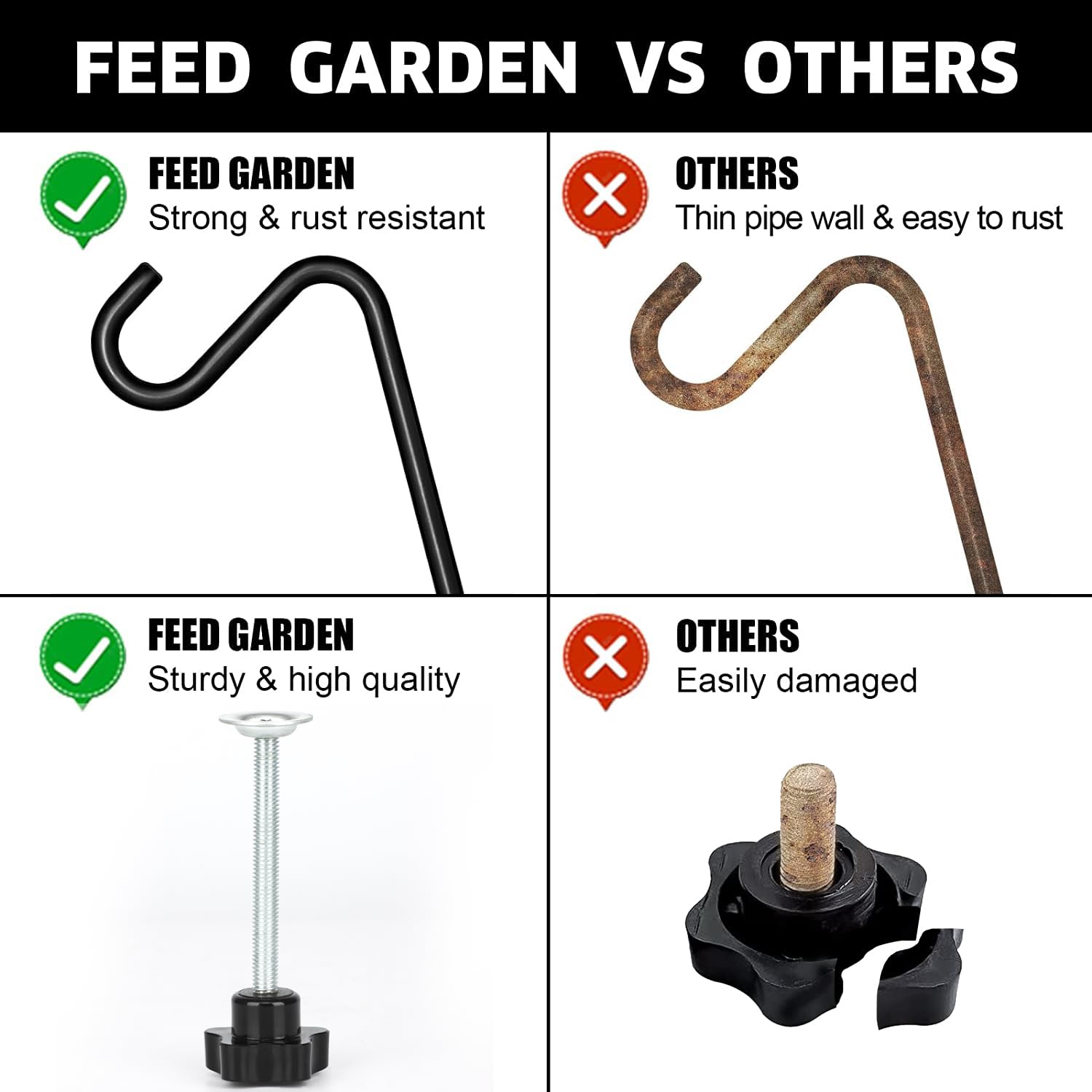 FEED GARDEN gancho sujetando una maceta, añade verdor al balcón